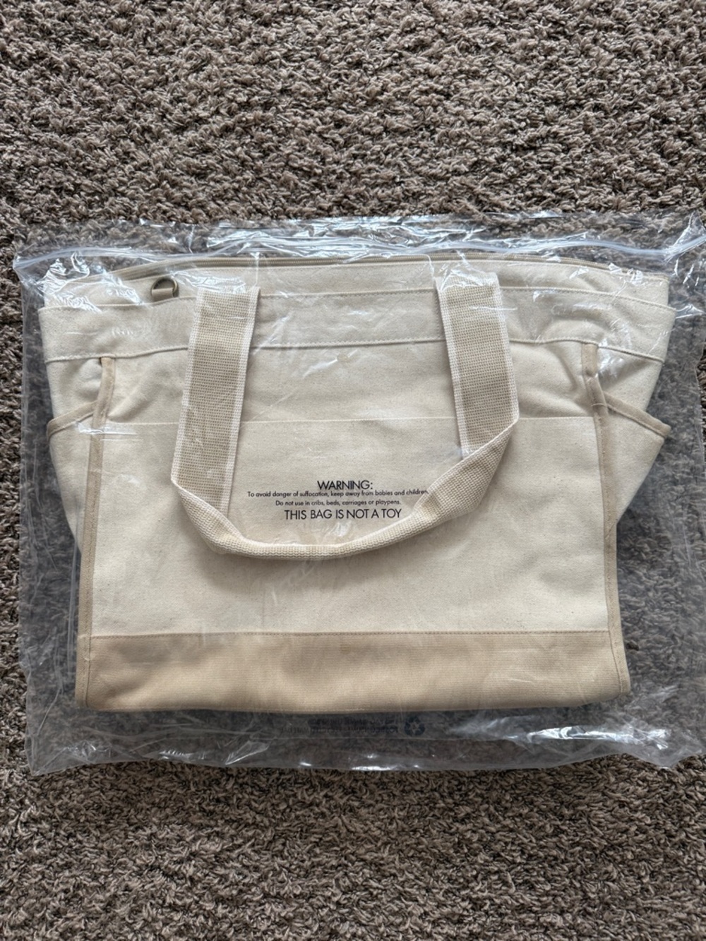 thirty-one Beige Canvas Carryall Tote with Black Logo - Picture 4 of 5